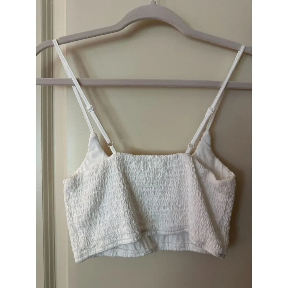 Mustard Seed White Adjustable Straps Cropped Summer Tank NWT Women's Sz Small